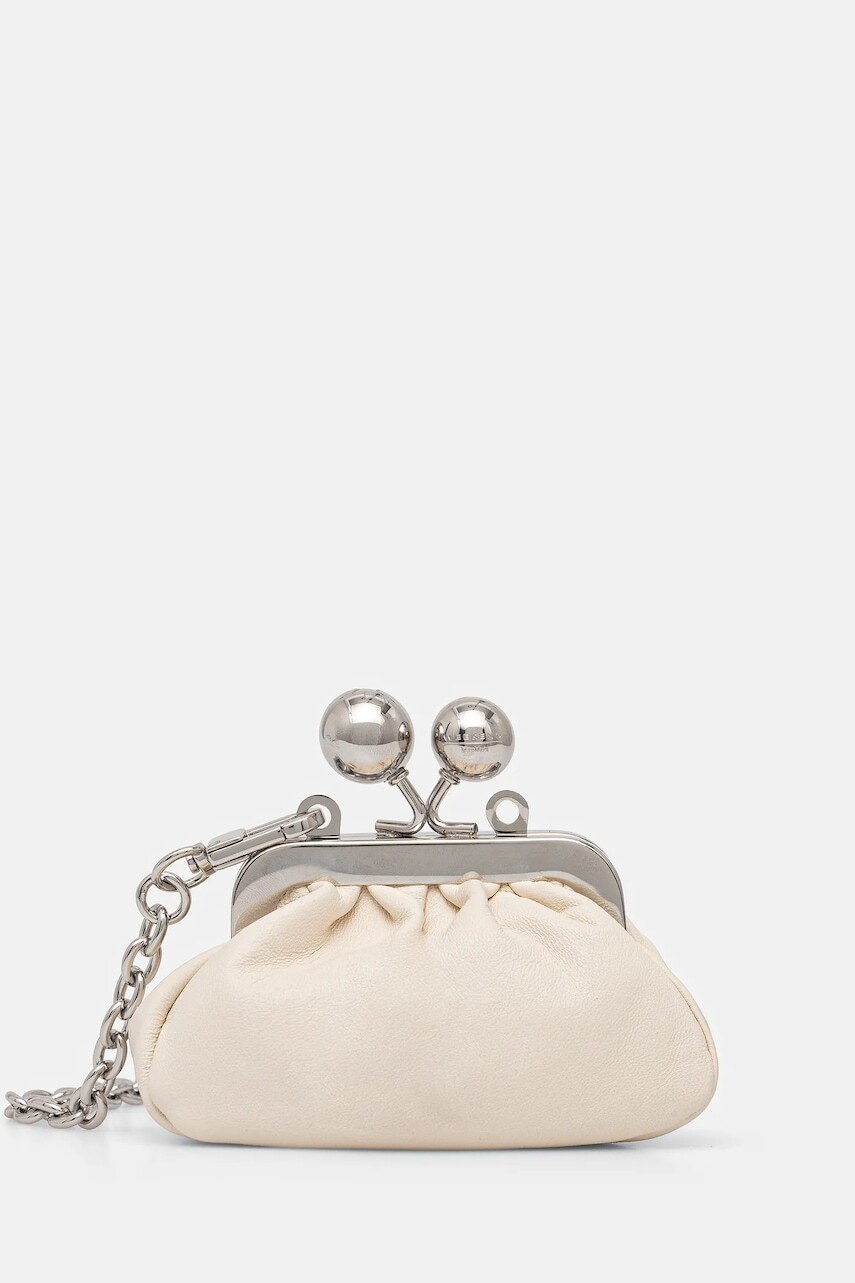 Kožená kabelka Weekend Max Mara DIOMEDE béžová farba, 2615721044600