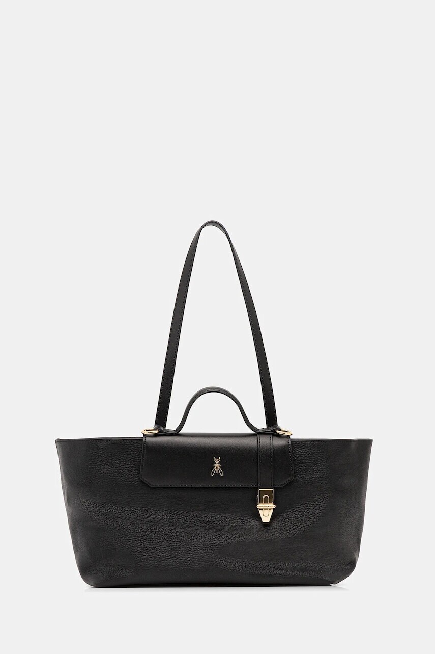 Kožená kabelka Patrizia Pepe čierna farba, 8B0289 L178