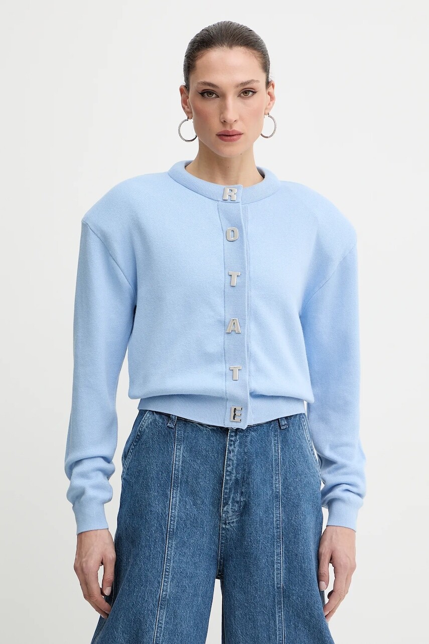 Kardigán s prímesou kašmíru Rotate modrá farba, ľahký, 1138541321