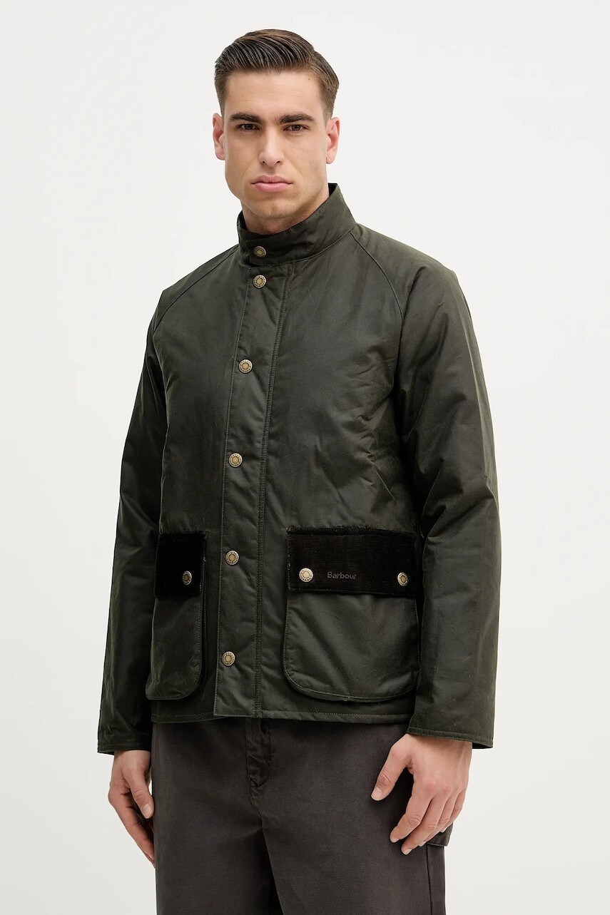 Bavlnená bunda Barbour Cordhill zelená farba, prechodná, MWX2527