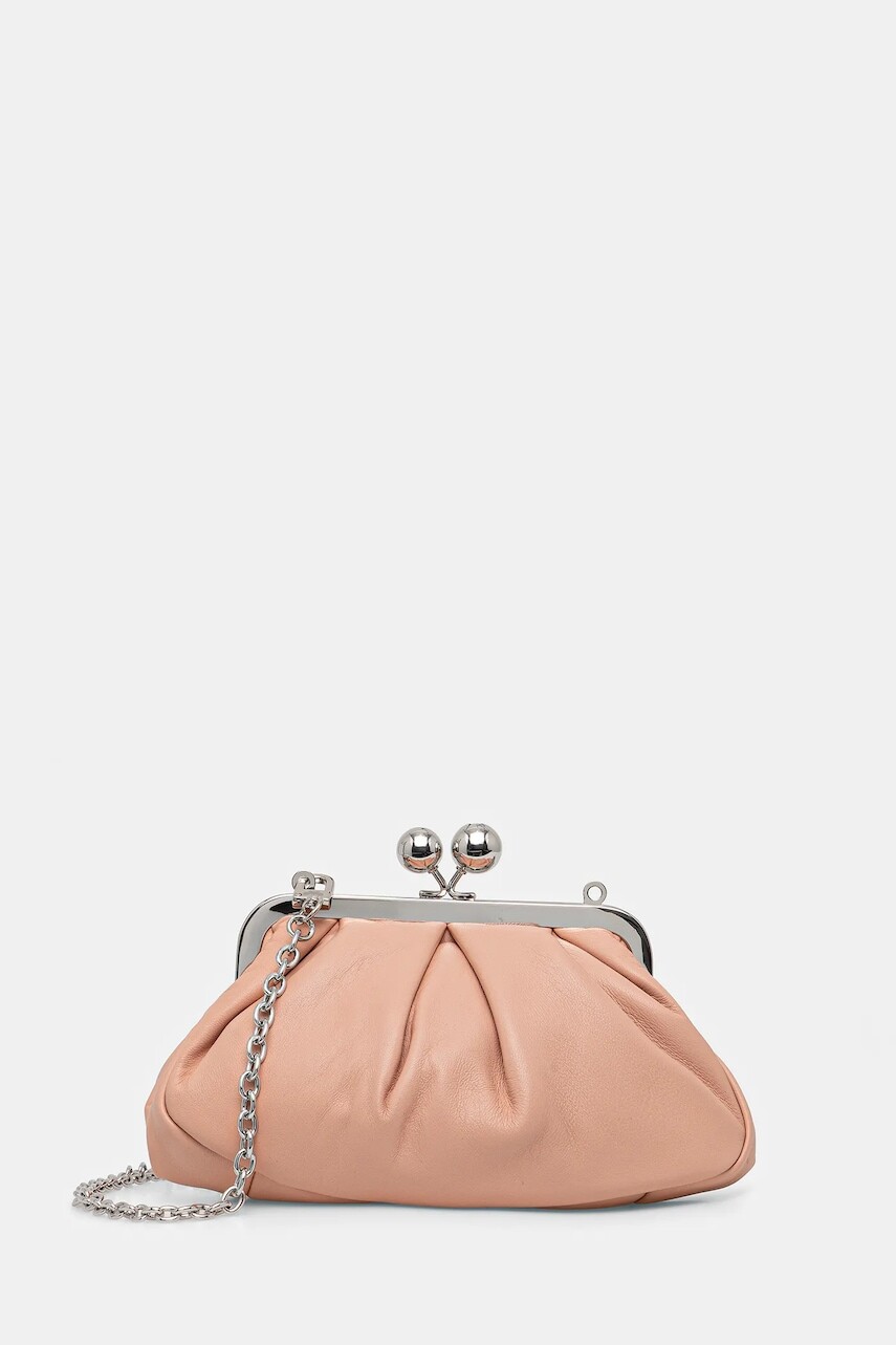 Kožená kabelka Weekend Max Mara PRATI ružová farba, 2615511164600