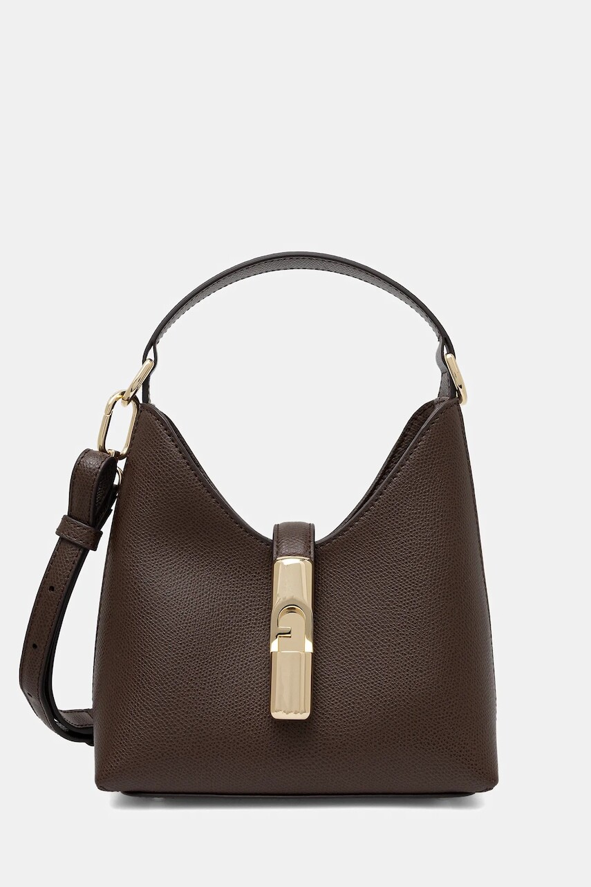 Kožená kabelka Furla hnedá farba, WE00876 ARE000 4284S