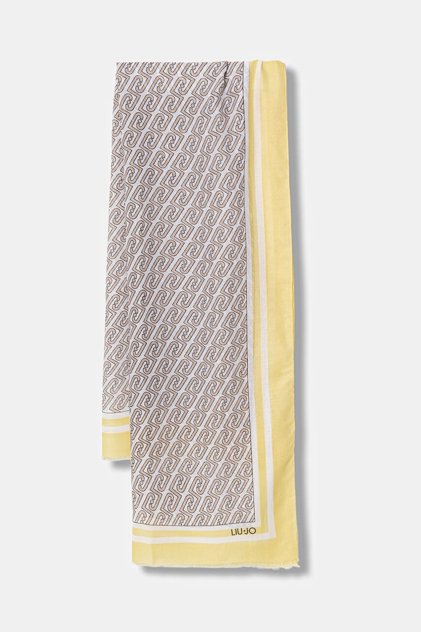 Šál Liu Jo žltá farba, vzorovaný, 2A6039 T2745