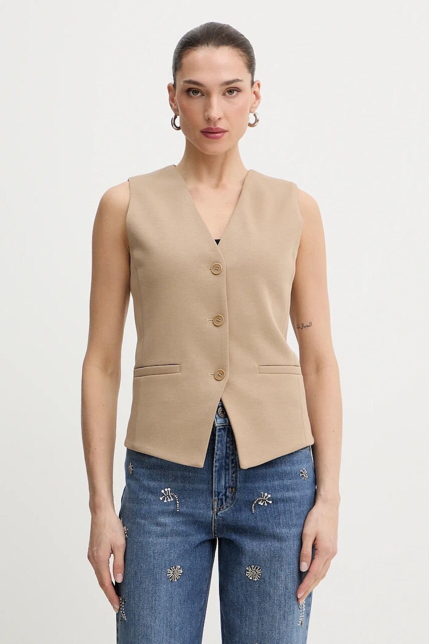 Vesta Weekend Max Mara POGGIO béžová farba, jednoradová, 2615911021600