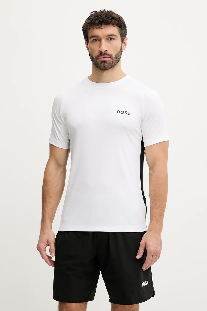 Tričko BOSS Green TS_TOC Spin CB pánske, biela farba, jednofarebné, 50554544