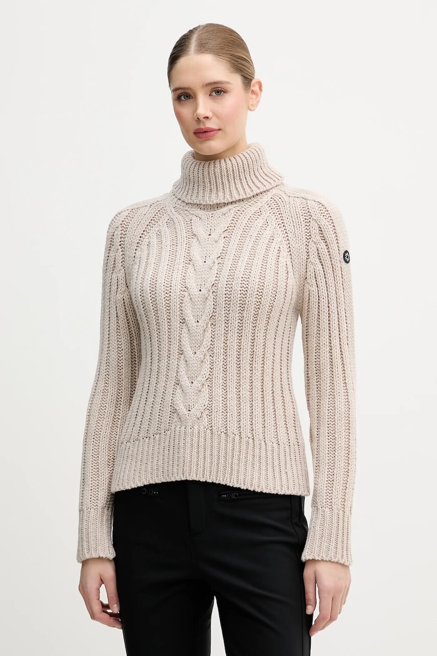 Sveter s prímesou vlny Newland LADY WOOL SWEATER béžová farba, hrejivý, s rolákom, N46536.34