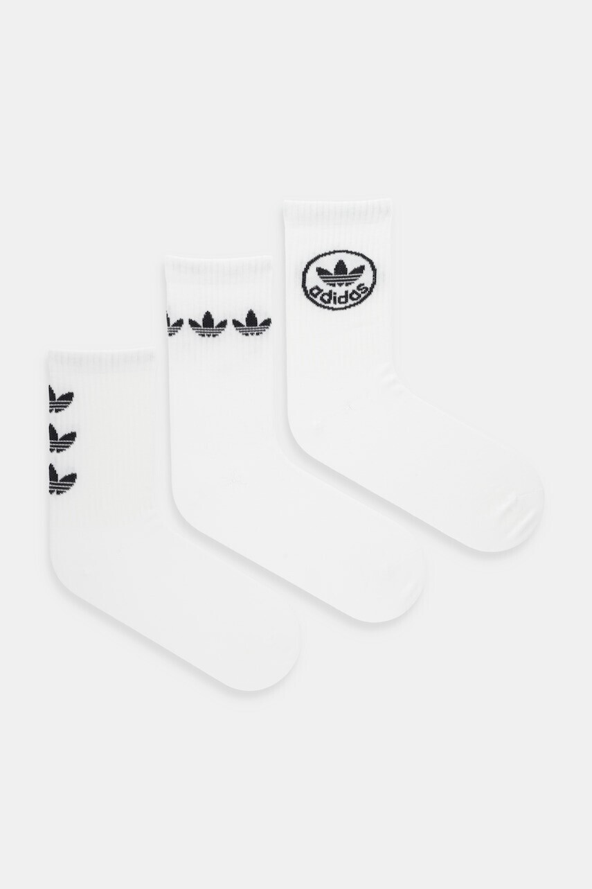 Ponožky adidas Originals Trefoil 3-pak biela farba, JW4043