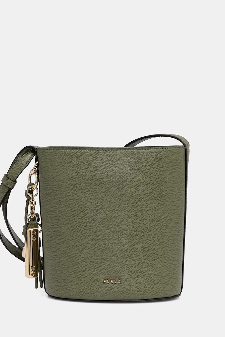 Kožená kabelka Furla zelená farba, WE00859 ARE000 4555S