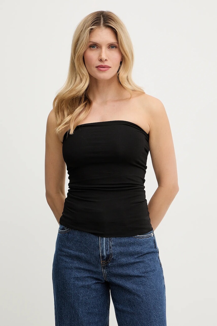 Top Patrizia Pepe čierna farba, holý chrbát, CM4468 J013