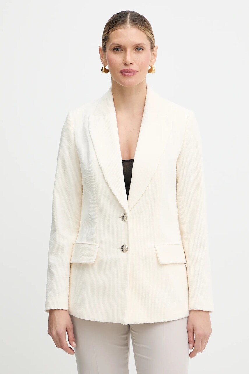 Menčestrové sako Morgan béžová farba, jednoradové, jednofarebné, VKENI.F