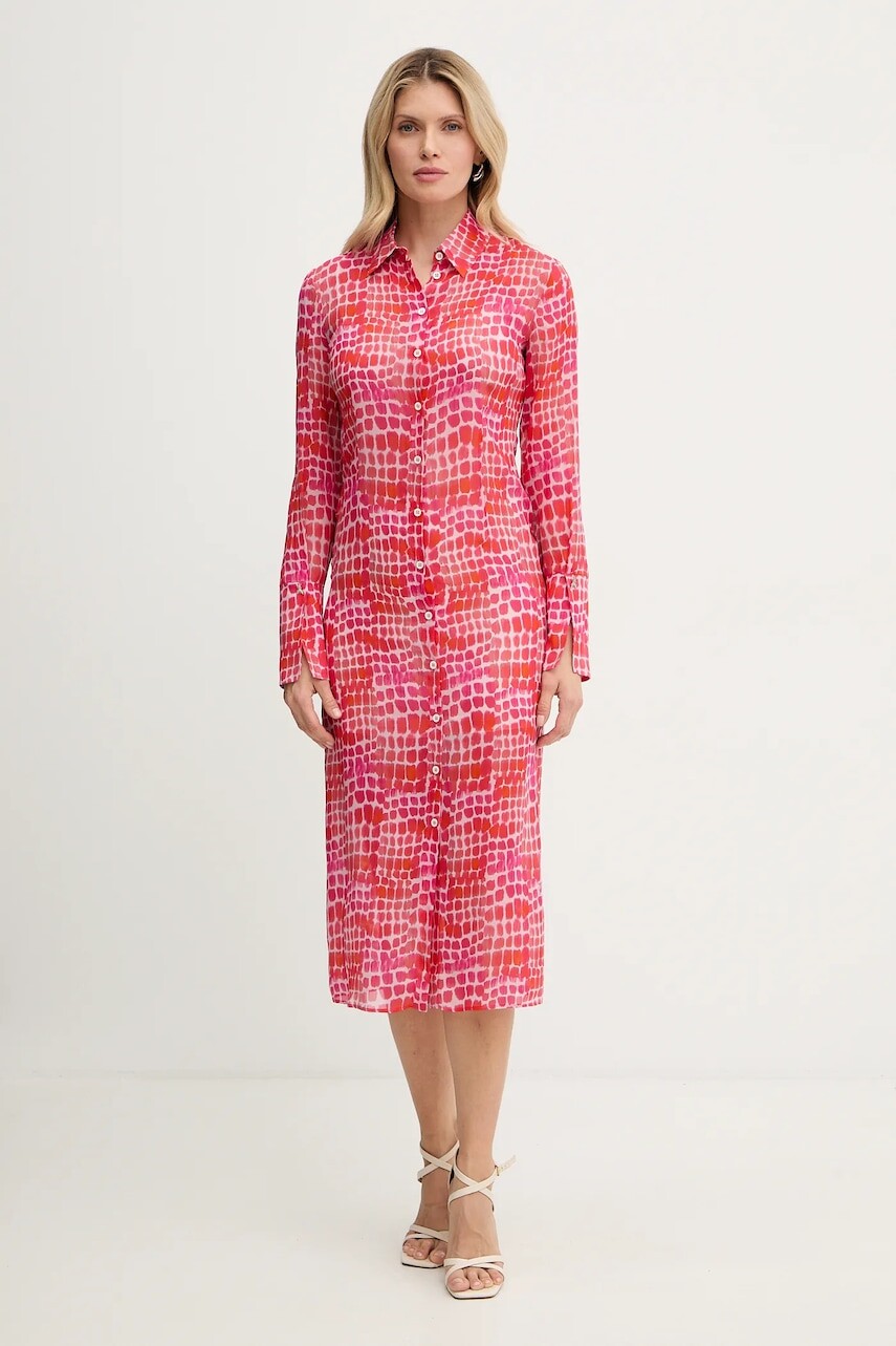 Šaty Patrizia Pepe červená farba, midi, rovný strih, 8A1662 A725