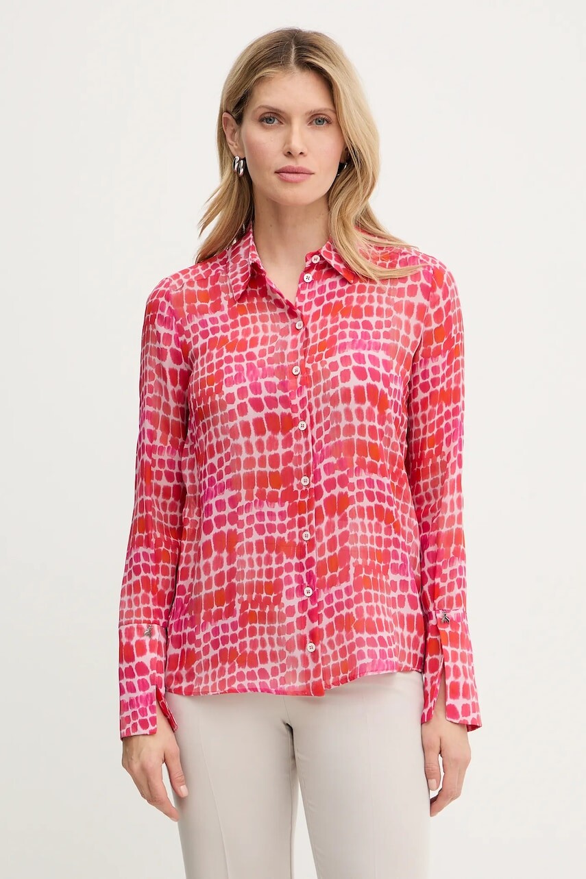 Košeľa Patrizia Pepe červená farba, regular, s klasickým golierom, 8C0871 A725