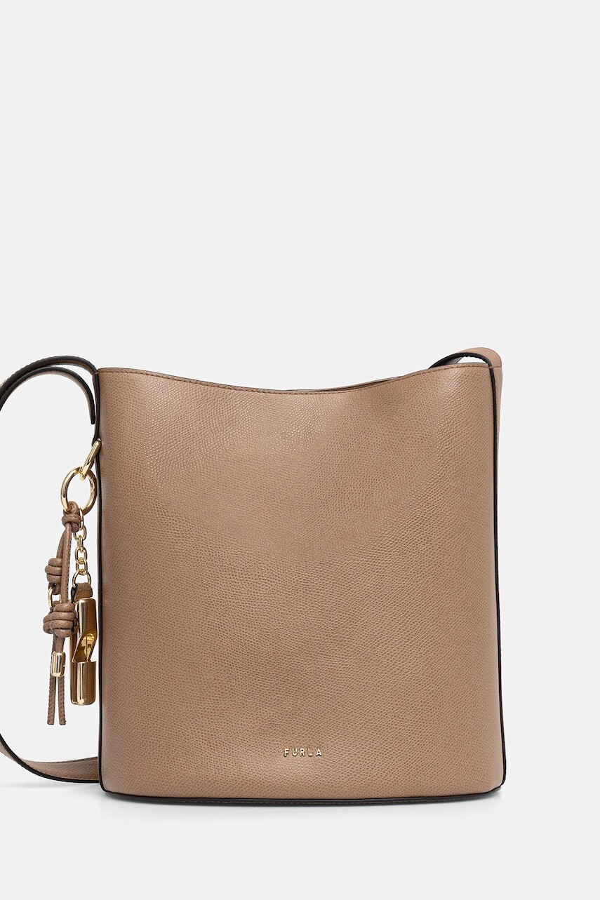 Kožená kabelka Furla hnedá farba, WB01875 ARE000 4489S