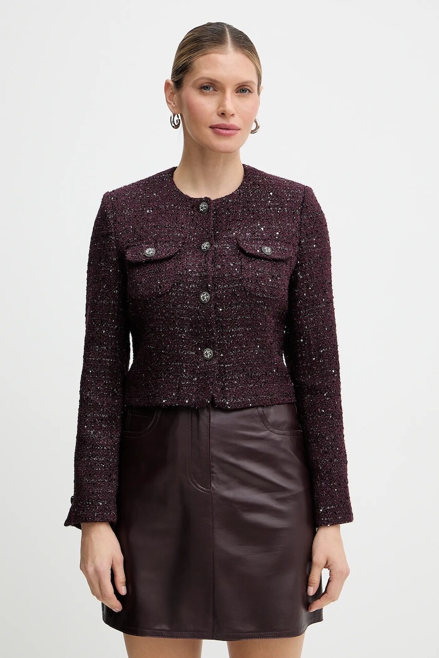 Sako Morgan bordová farba, jednoradové, jednofarebné, VIKAVA