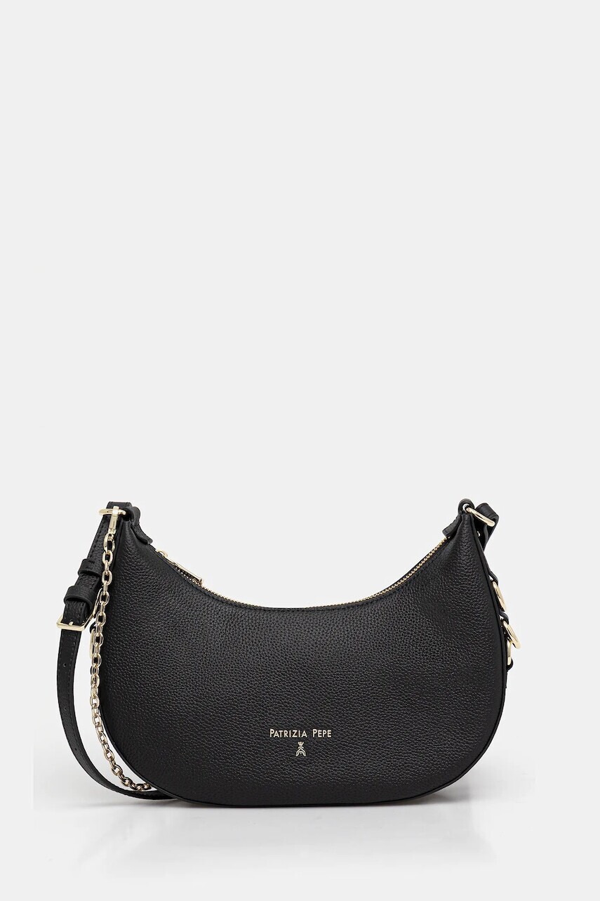 Kožená kabelka Patrizia Pepe čierna farba, 8B0310 L001