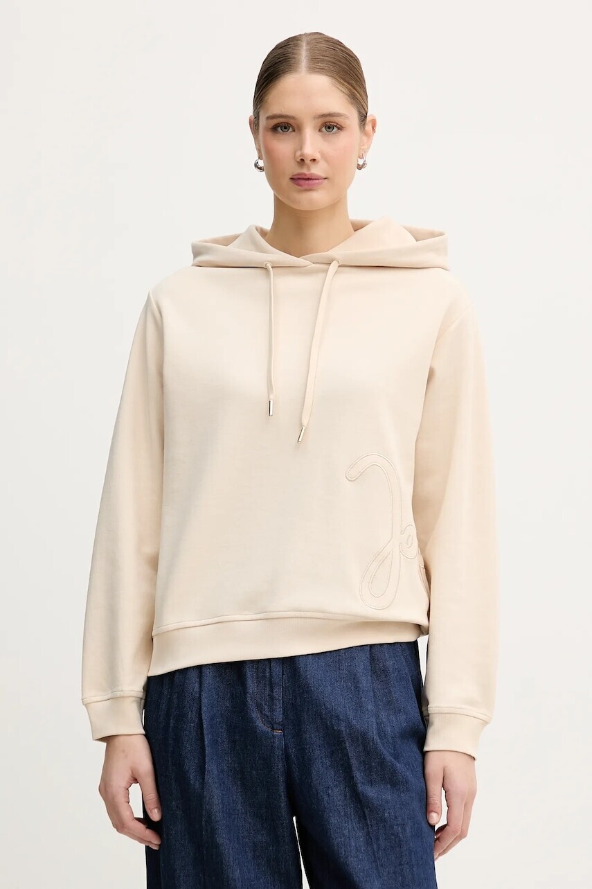 Mikina Joop! béžová farba, s kapucňou, s nášivkou, 30100249