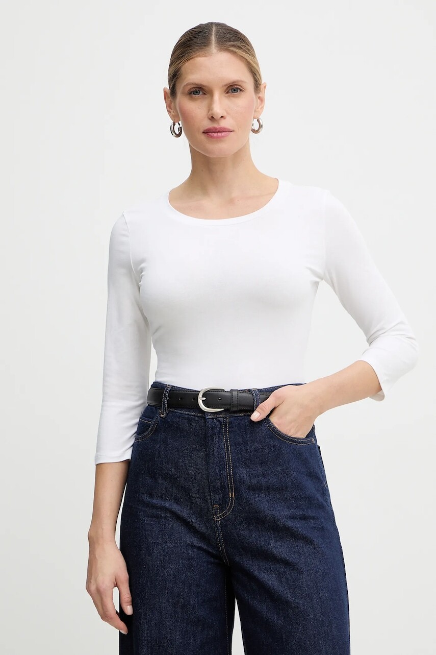 Tričko s dlhým rukávom Weekend Max Mara MULTIA biela farba, 2615971011600