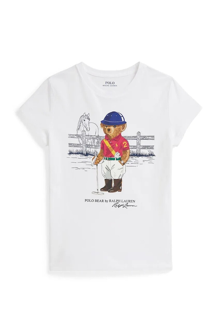 Detské bavlnené tričko Polo Ralph Lauren biela farba, 313A96120001