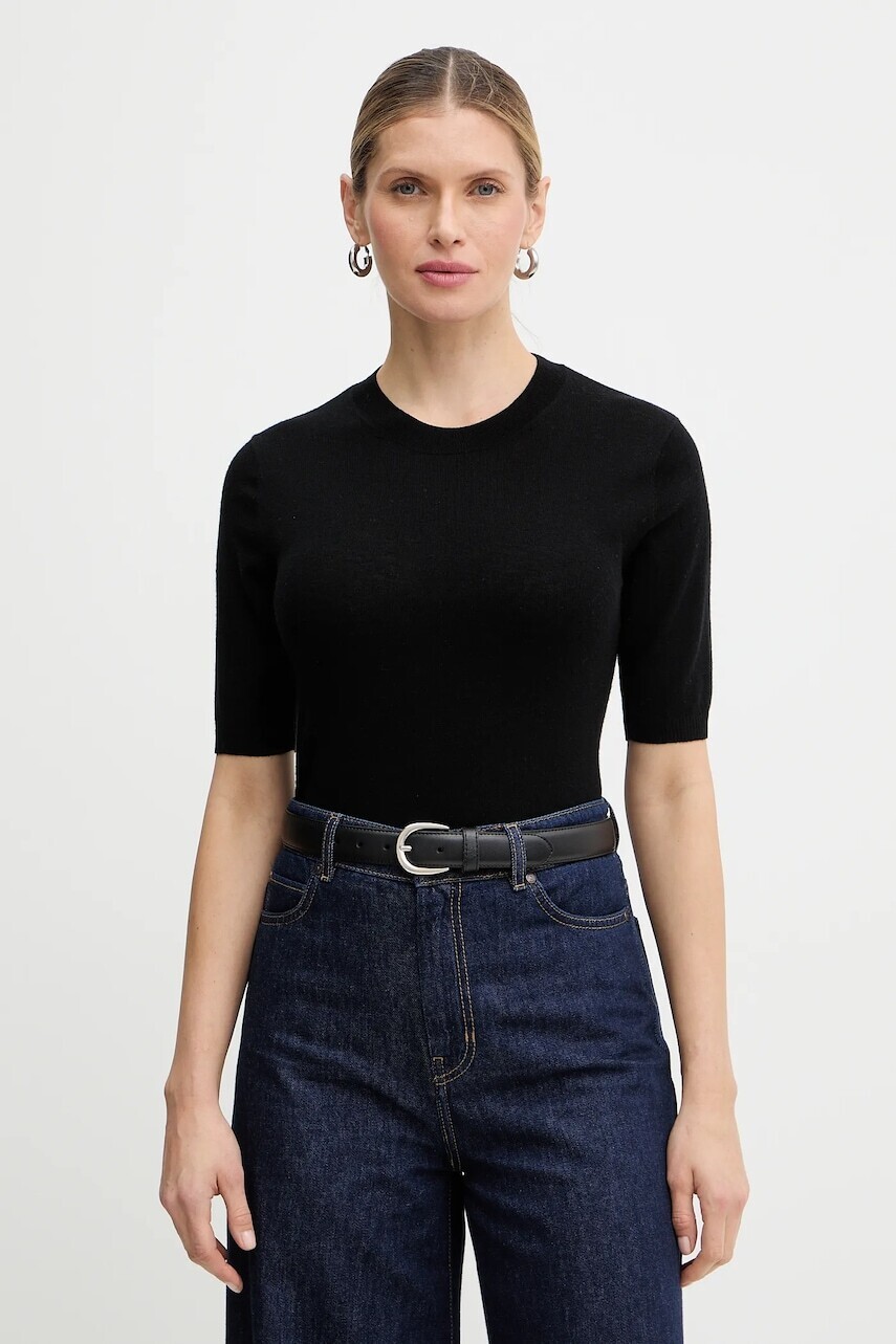 Vlnené tričko Weekend Max Mara MAREA čierna farba, 2615361011600