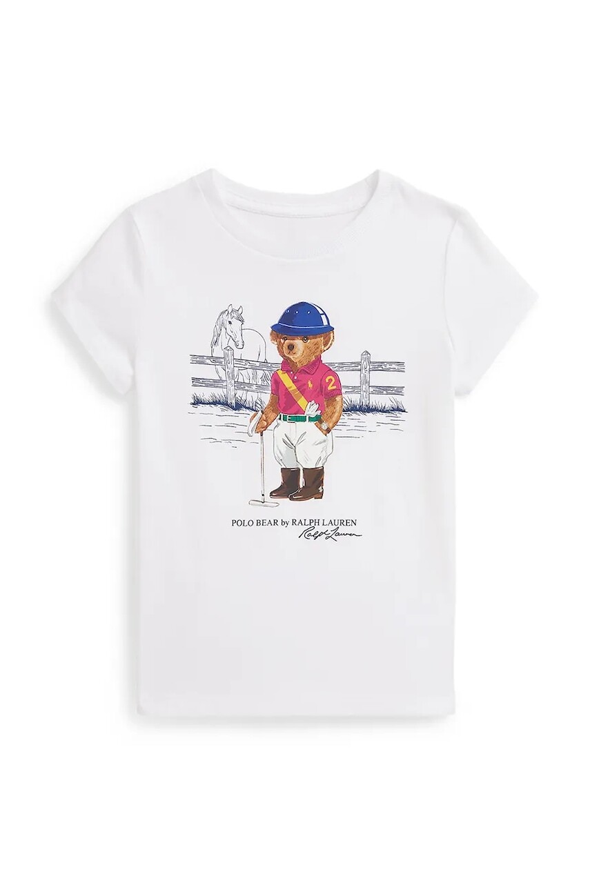 Detské bavlnené tričko Polo Ralph Lauren biela farba, 312A96120001