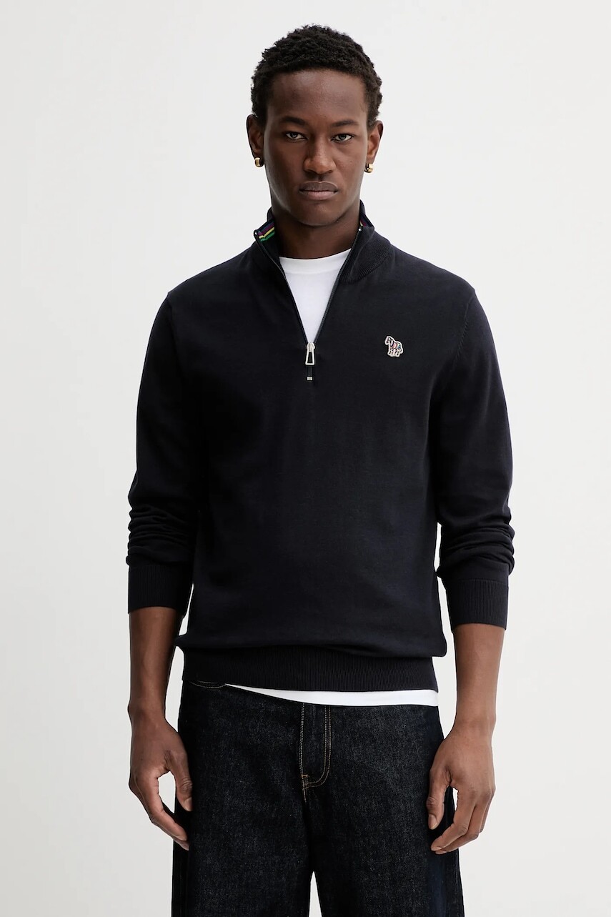 Bavlnený sveter PS Paul Smith tmavomodrá farba, ľahký, s polorolákom, M2R-872XZ-M21858