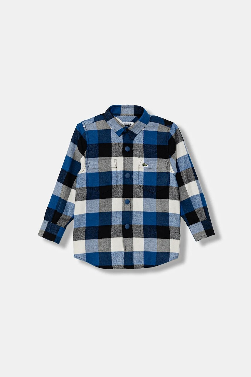 Bavlnená košeľa Lacoste modrá farba, CJ2640