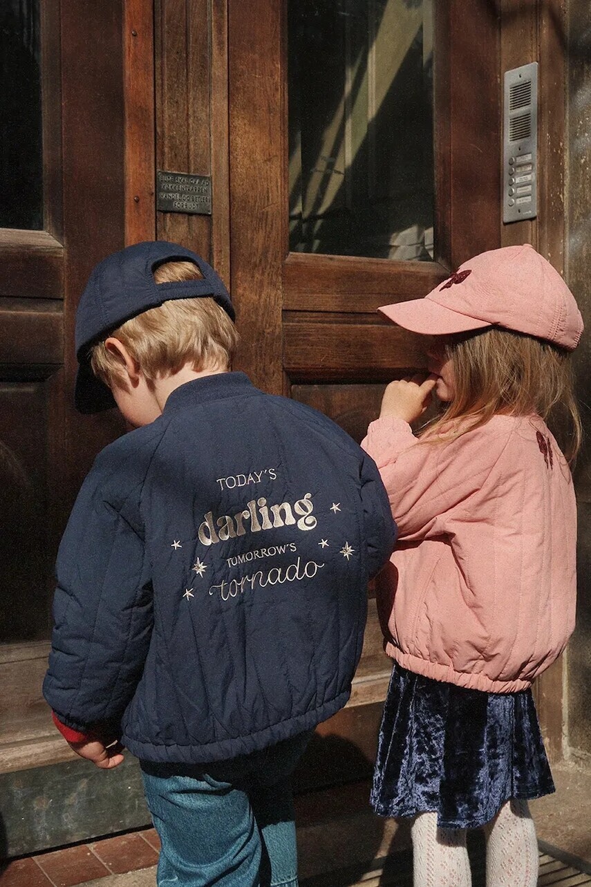 Detská bunda bomber Konges Sløjd JUNO BOMBER JACKET tmavomodrá farba, KS104493