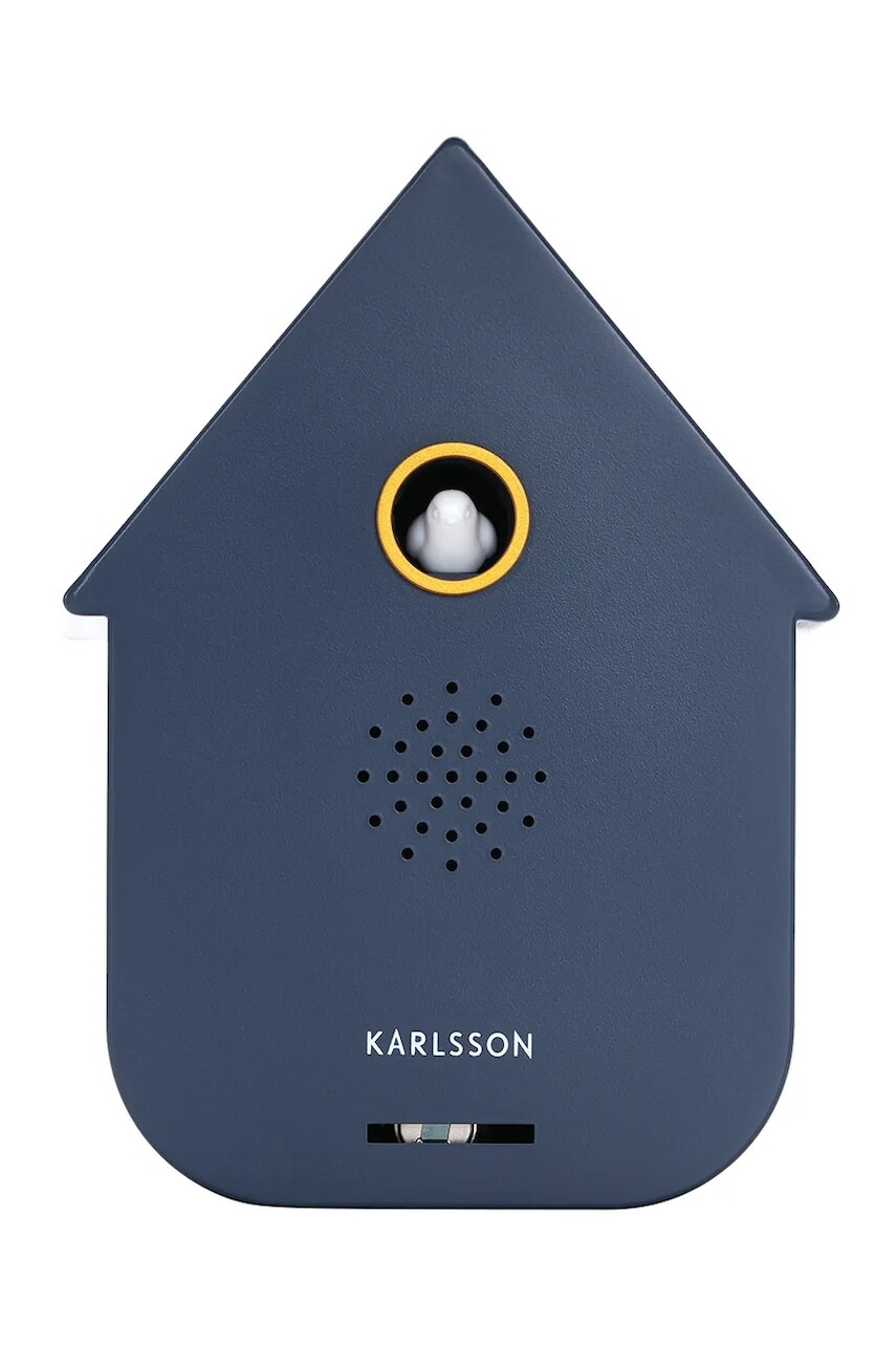 Kukučkové hodiny Karlsson Modern Cuckoo 11,5 x 7,5 cm tmavomodrá farba