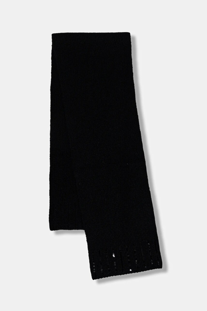 Detský šál United Colors of Benetton čierna farba, jednofarebný, 65W8CU011