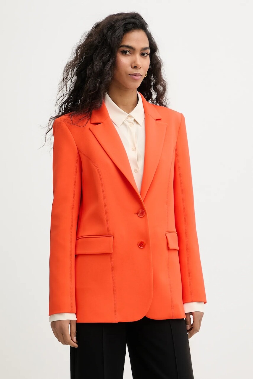 Sako Patrizia Pepe oranžová farba, jednoradová, jednofarebná, 8S0572 A726