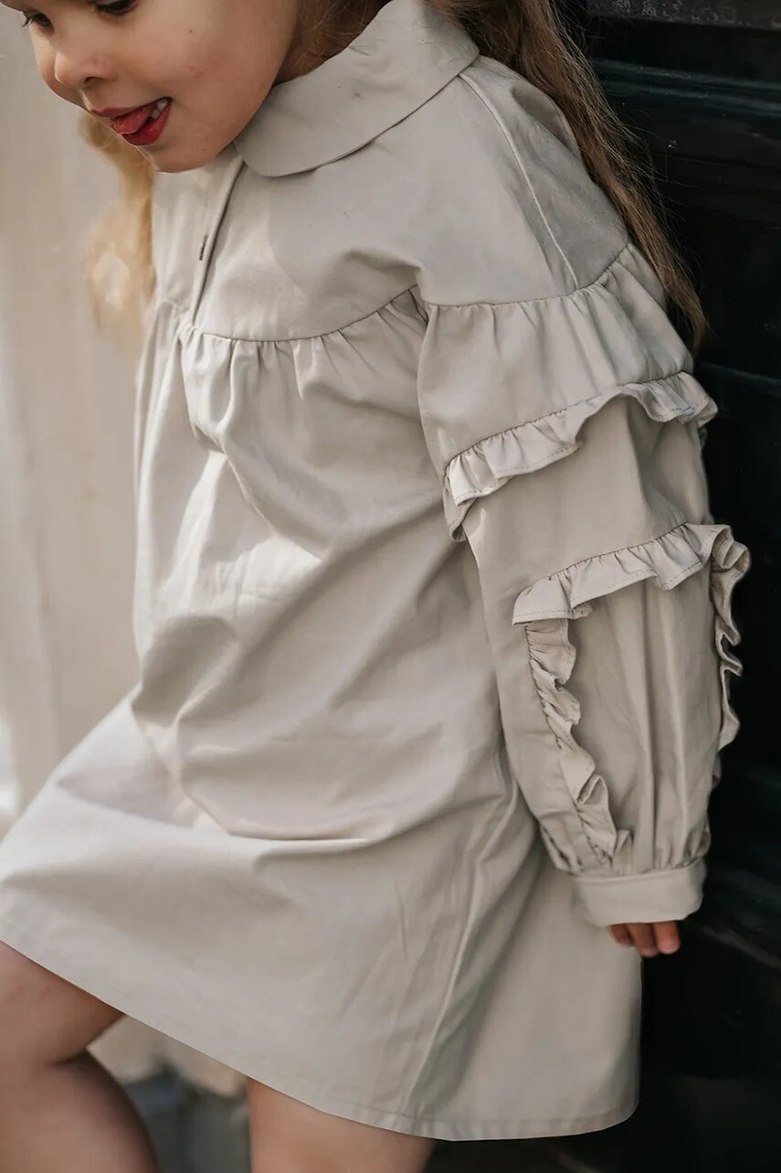 Dievčenské šaty Donsje Everoux Dress béžová farba, mini, oversize, 4110100