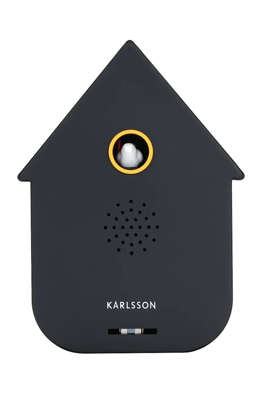 Nástenné hodiny s kukučkou Karlsson Modern Cuckoo 11,5 x 7,5 cm čierna farba