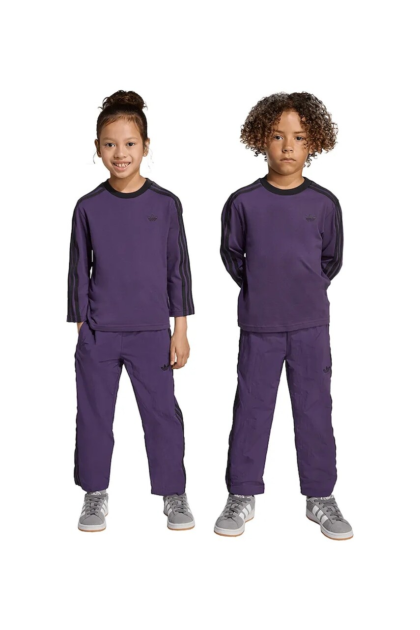 Detská tepláková súprava adidas Originals fialová farba, JX0549