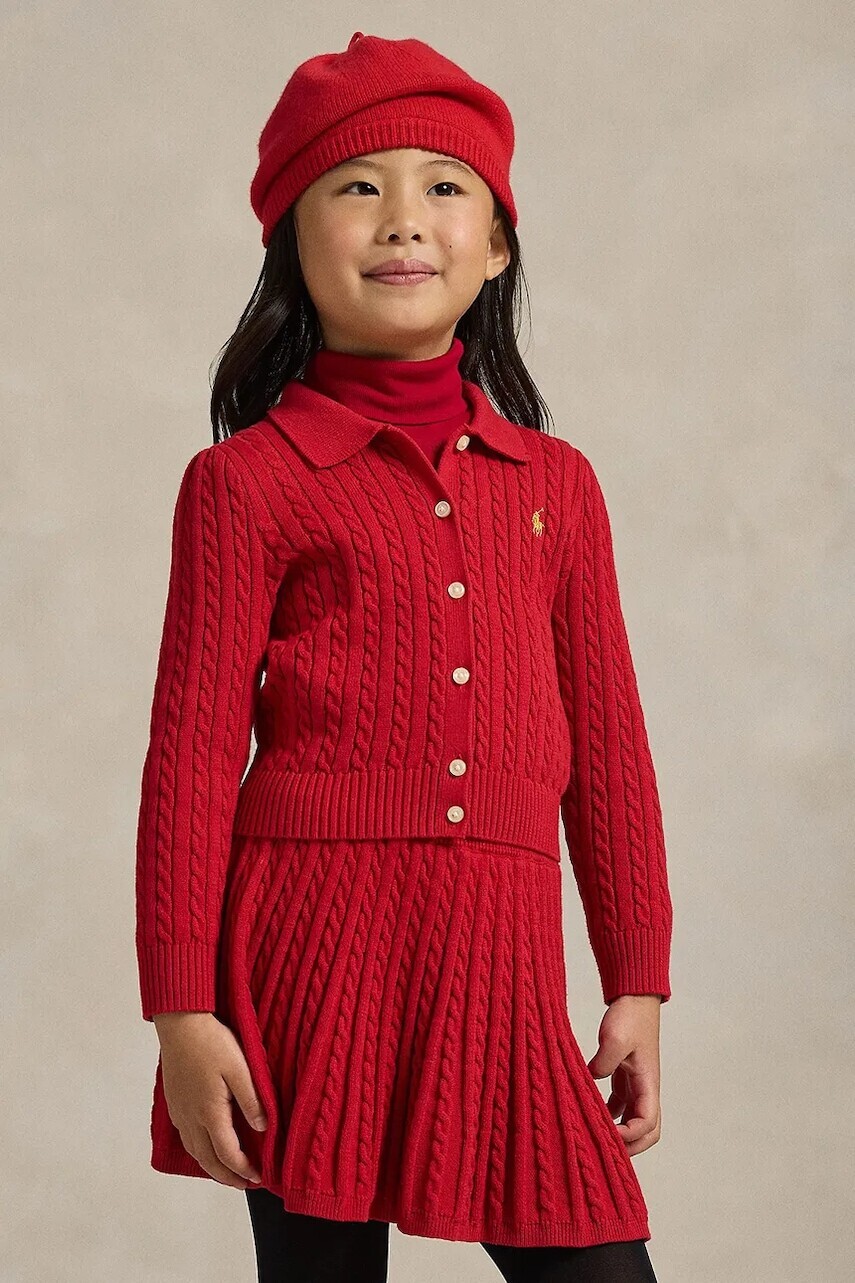 Detská bavlnená súprava Polo Ralph Lauren červená farba, 312950779500