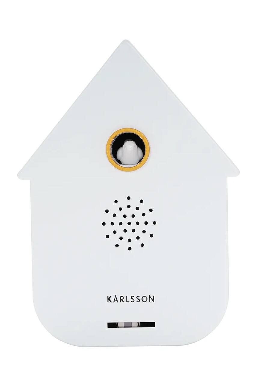 Nástenné hodiny s kukučkou Karlsson Modern Cuckoo 11,5 x 7,5 cm biela farba