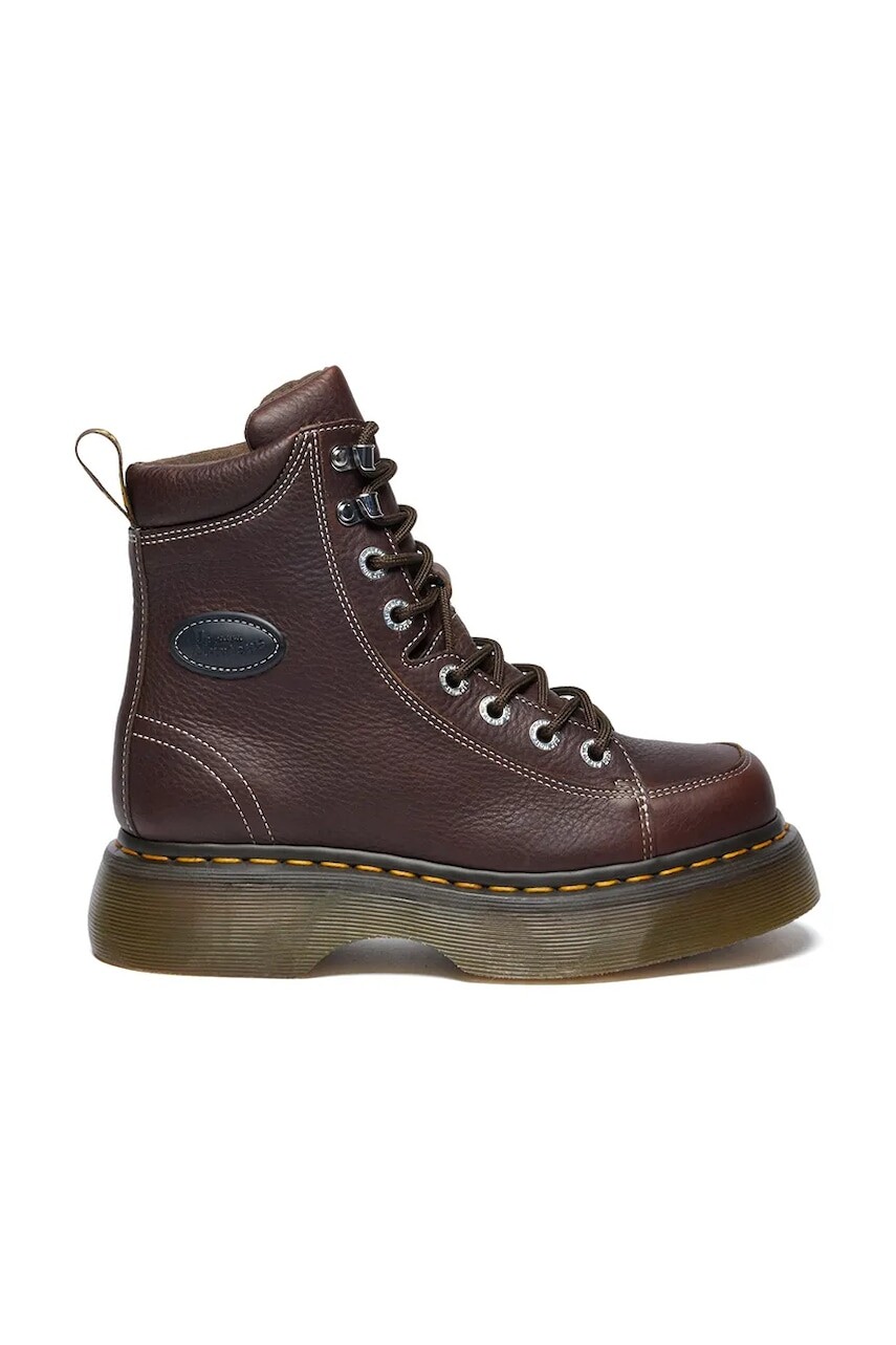 Kožené členkové topánky Dr. Martens Buzz 8i hnedá farba, na platforme, DM42033200