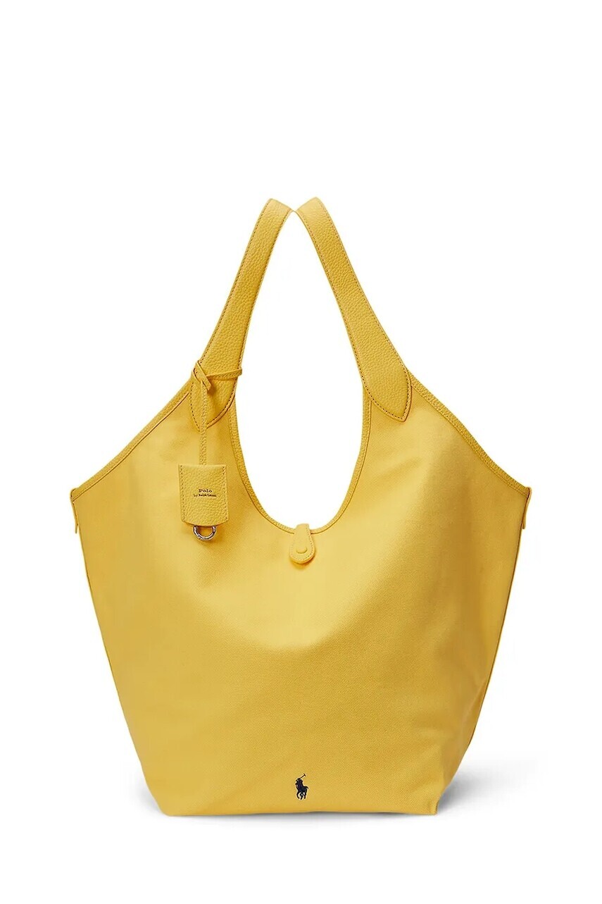 Kožená kabelka Polo Ralph Lauren žltá farba, 428P07166