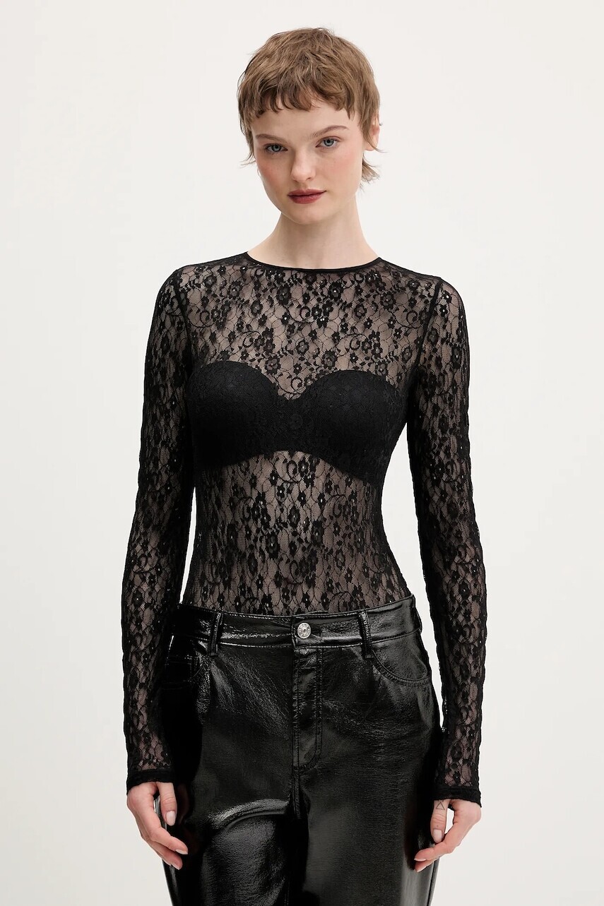 Tričko HUGO Dulietta dámske, čierna farba, jednofarebné, 50554252