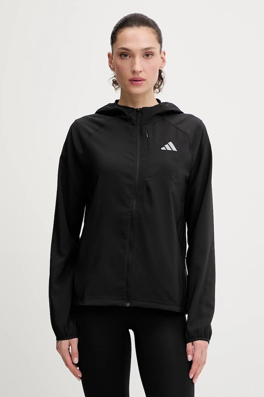 Bežecká bunda adidas Performance Run Essentials čierna farba, prechodná, KA4339