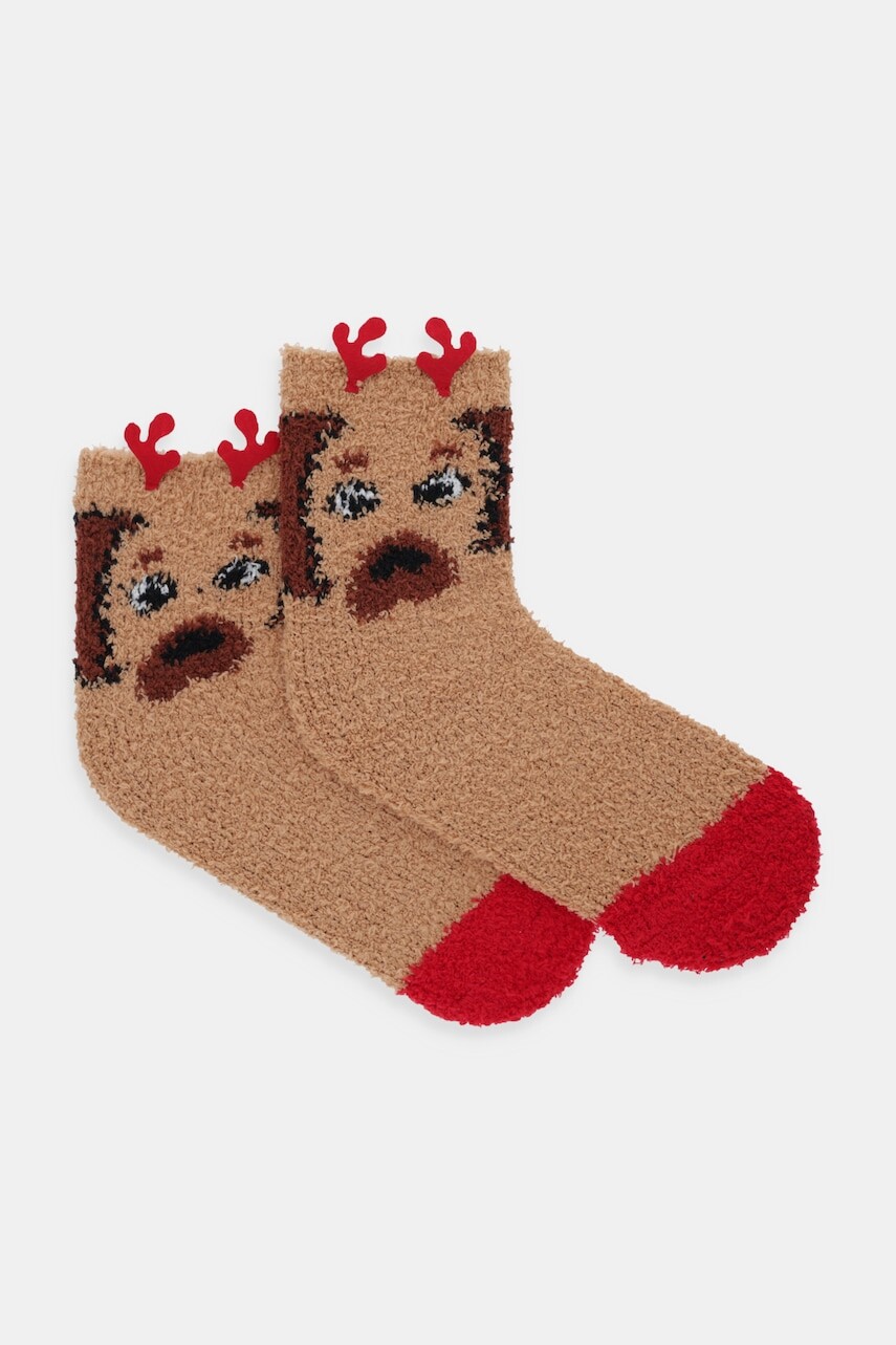 Ponožky United Colors of Benetton hnedá farba, 6G6L1701L