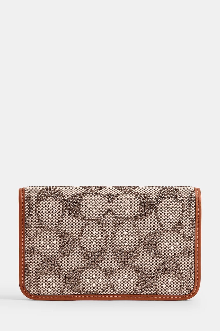 Kožená peňaženka Coach hnedá farba, CCD16