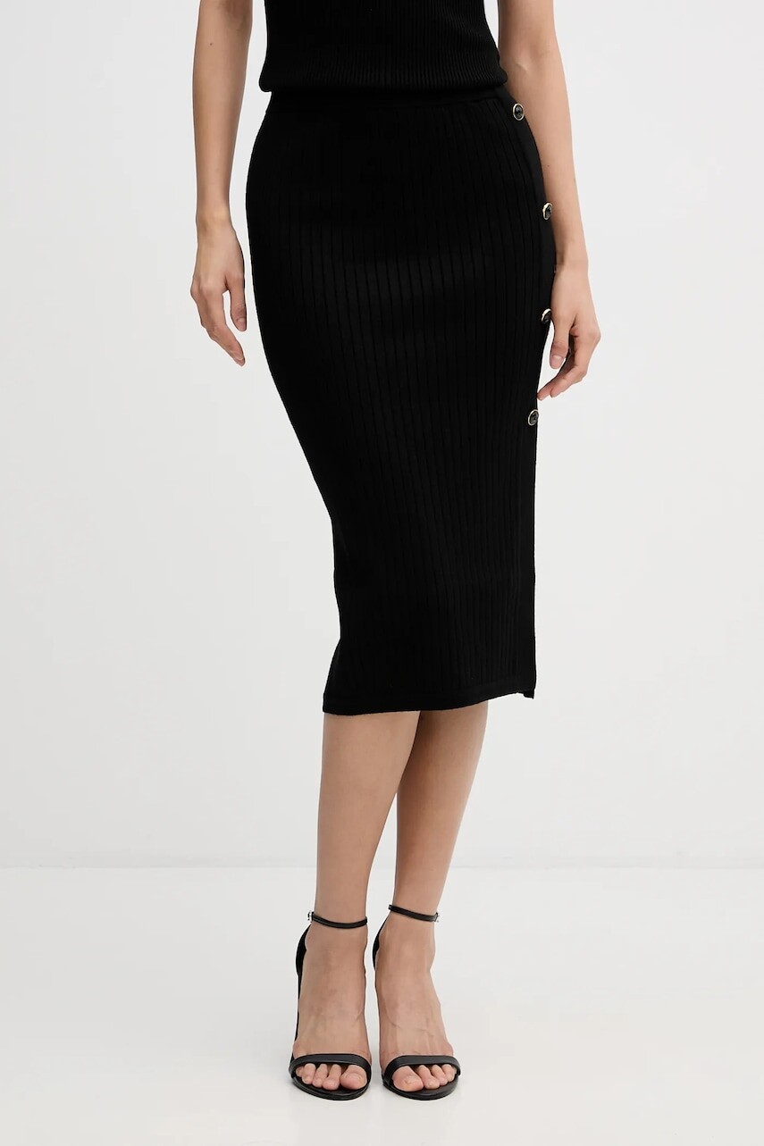 Sukňa Marciano by Guess BICE čierna farba, midi, rovný strih, 6RGD13 5613Z