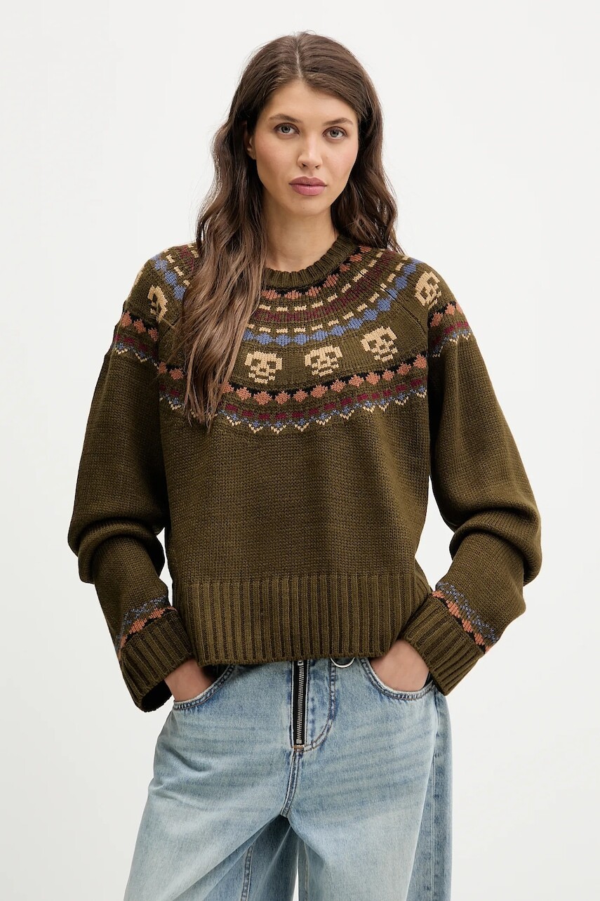 Sveter The Ragged Priest zelená farba, hrejivý, RPAW251055KW