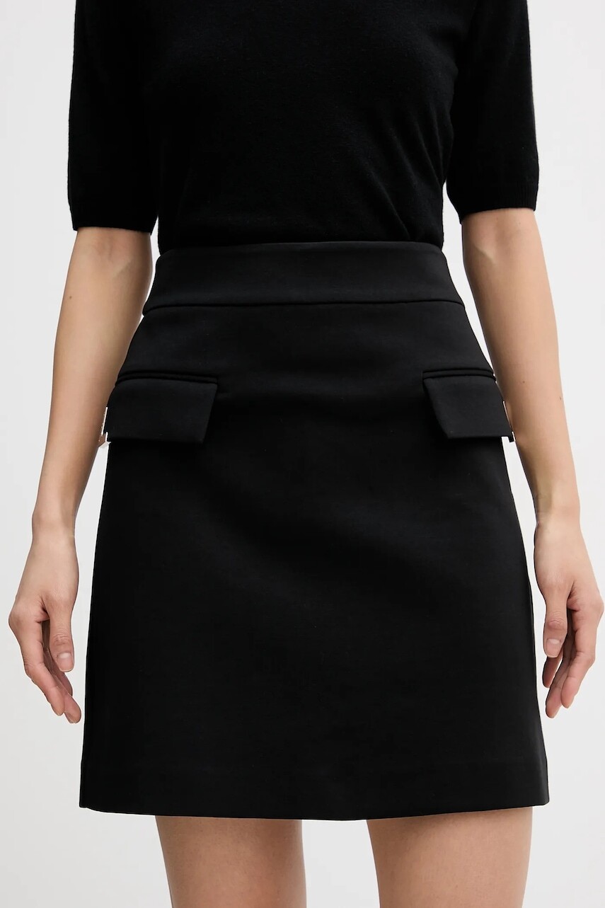 Sukňa Karl Lagerfeld čierna farba, mini, rovný strih, B1W12027