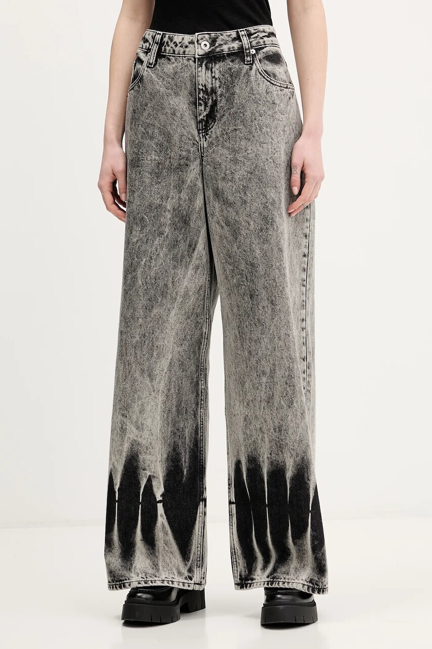 Rifle Karl Lagerfeld Jeans šedá farba, B1W10081