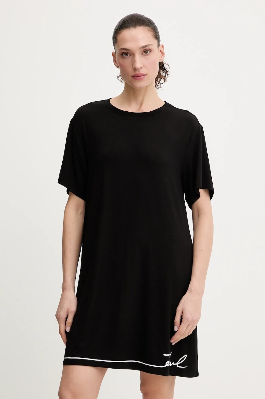 Nočná košeľa Karl Lagerfeld čierna farba, B1W45009