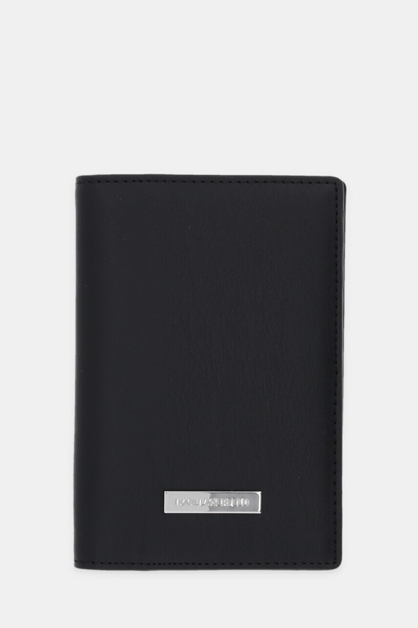 Puzdro na pas Karl Lagerfeld IKON čierna farba, B1W32003