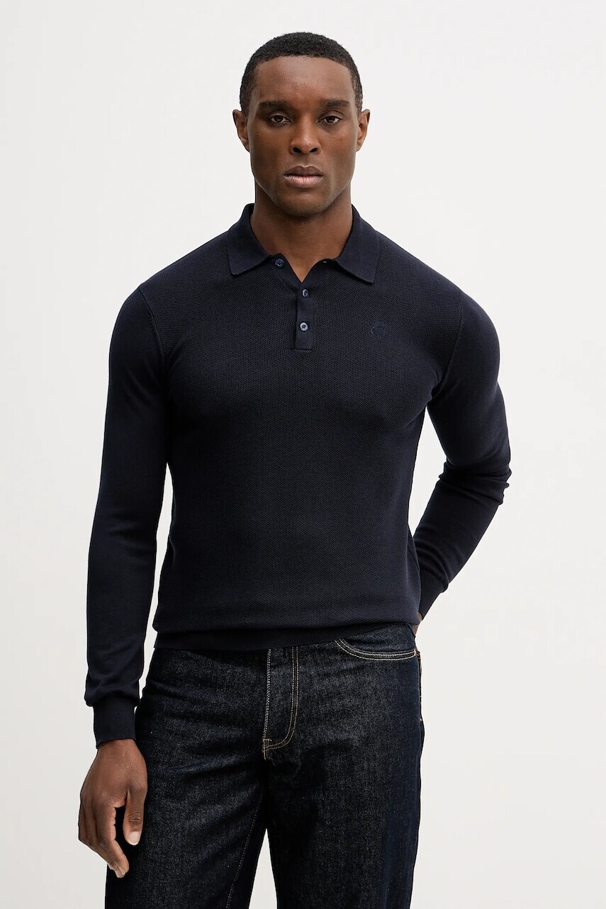 Bavlnený sveter Karl Lagerfeld tmavomodrá farba, ľahký, 561398.655007