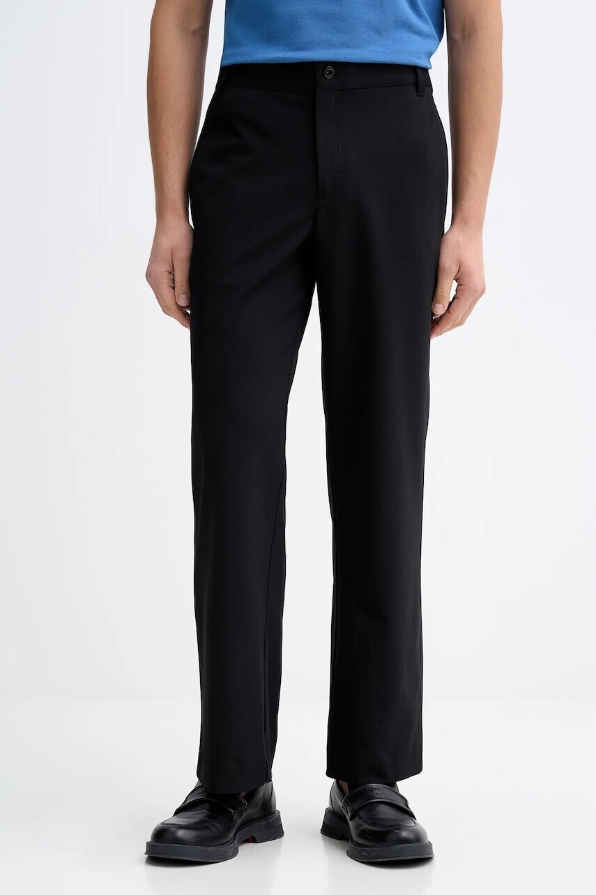 Nohavice Karl Lagerfeld Jeans čierna farba, rovný strih, B1M10026