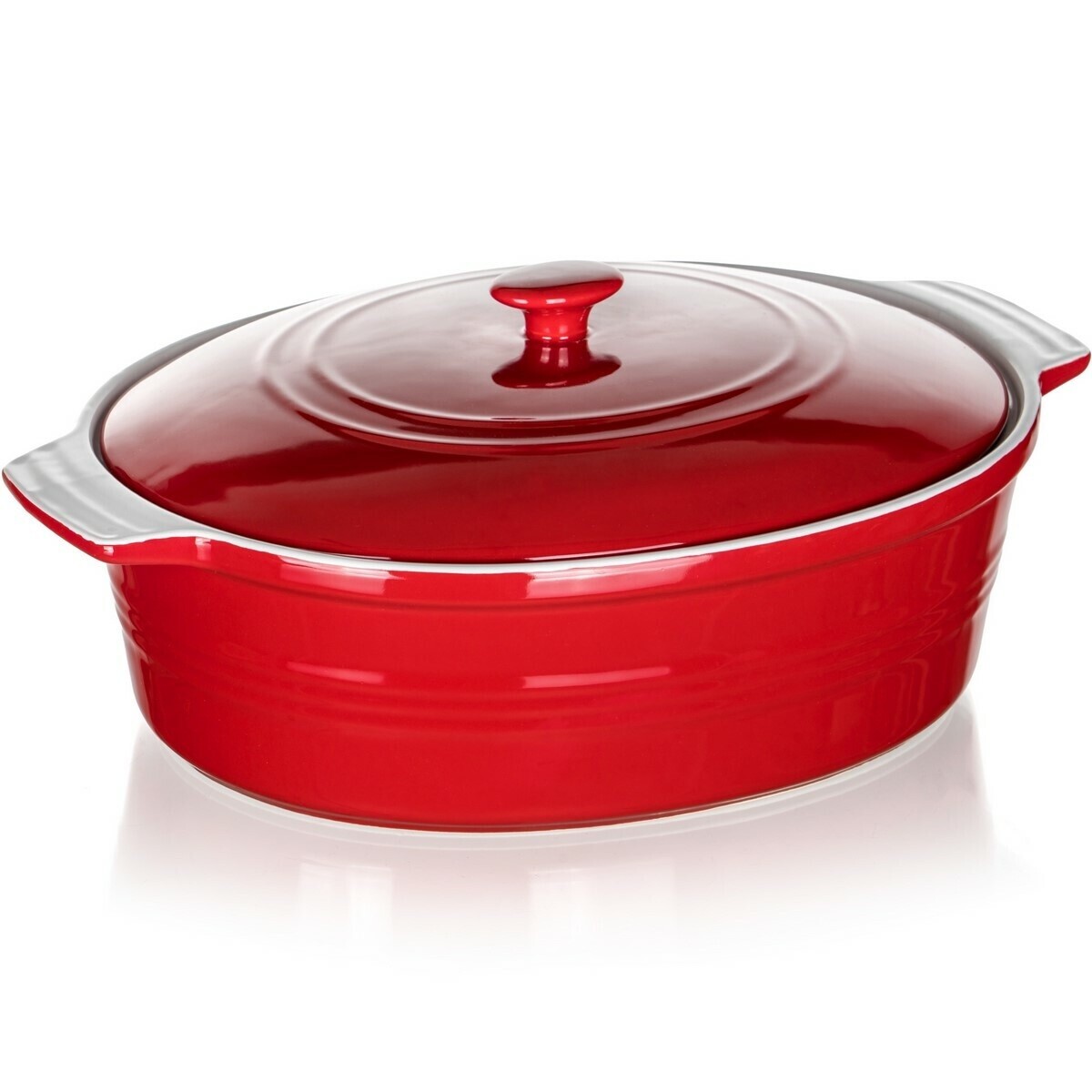 Oválna zapekacia misa s vekom Banquet FomaCulinaria Red 3,6 l, 3,6 l